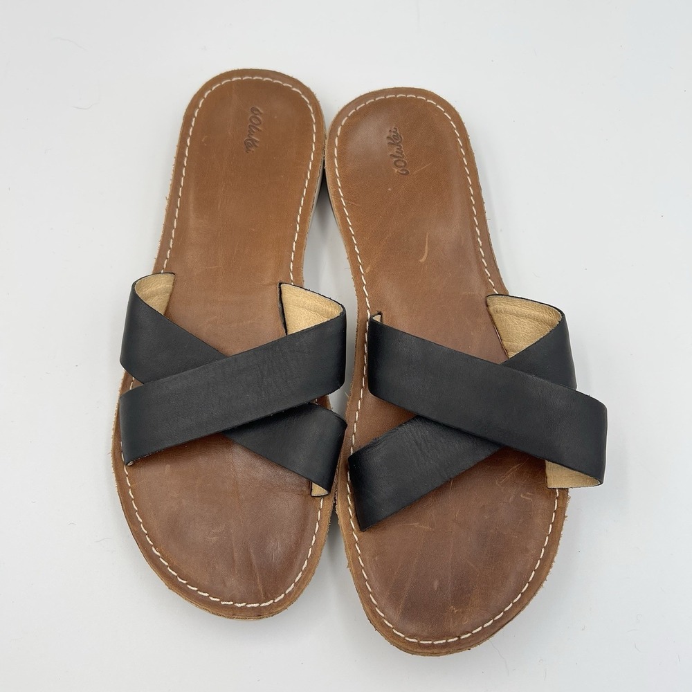 Olukai Ke'a Kīpe'a 'Olu Criss Cross Strap Sandals Black Women's Size 8 / EUR 38 - Picture 2 of 10